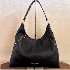 Michael Kors Pebbled Leather Studded Black Bag